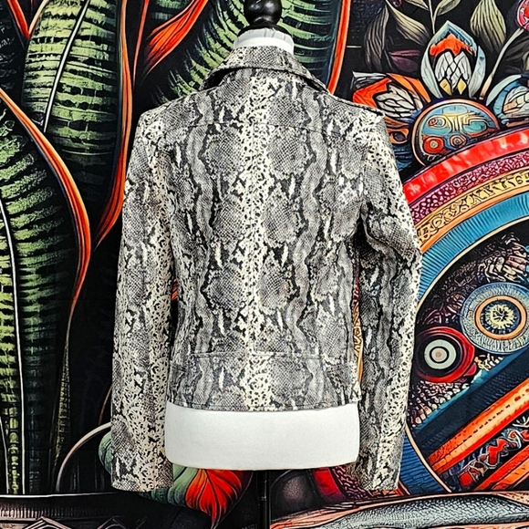 PHILOSOPHY | PYTHON SNAKESKIN FAUX LEATHER MOTO JACKET - Picture 11 of 16